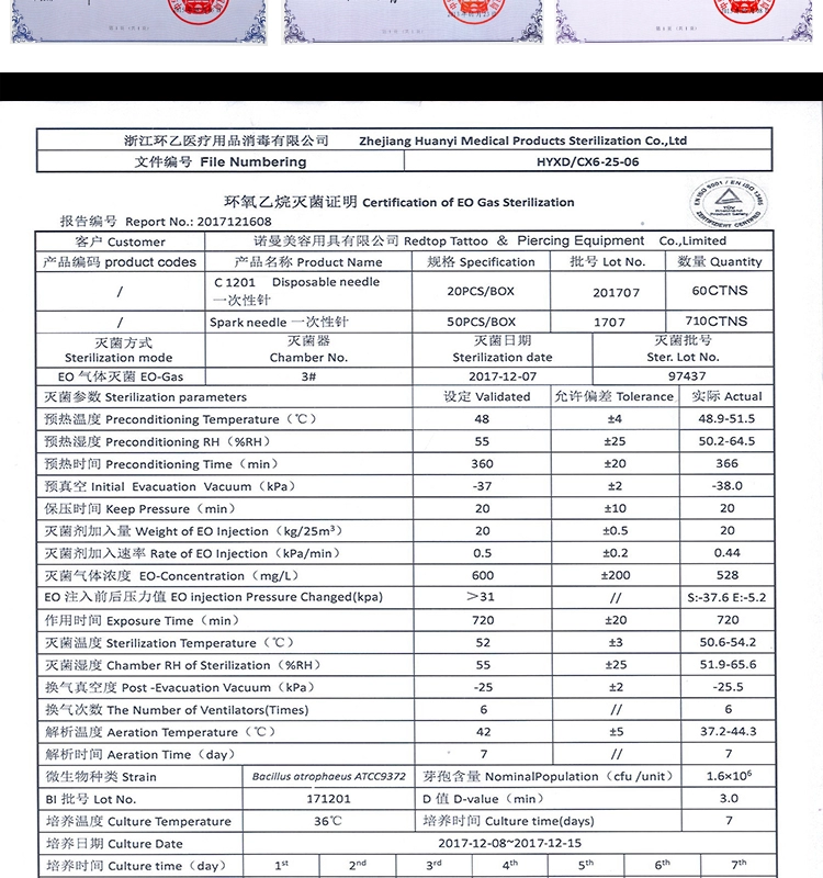 100% मूल स्पार्क टैटू सुई मेम्ब्रेन टैटू कारतूस