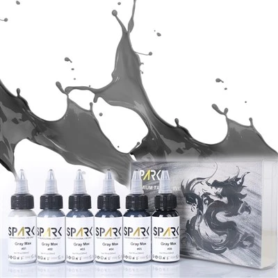 पेशेवर कार्बनिक 30ml/1oz स्पार्क ग्रे टैटू स्याही सेट तरल पिगमेंट किट कलाकारों के लिए कस्टम स्थायी मेकअप स्याही