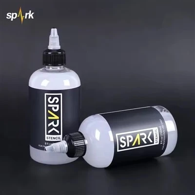स्पार्क शाकाहारी स्टेंसिल फ्रेंडली फास्ट - ड्रायिंग फॉर्मूला स्टफ ट्रांसफर जेल 8 fl oz (240 mL) टैटू स्टेंसिल एप्लिकेशन के लिए