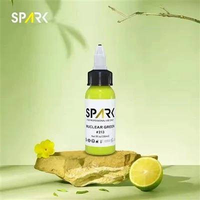 स्पार्क 0.5oz लॉन्ग - स्थायी रूप से तेजी से रंग उज्ज्वल रंग पानी - आधारित जीवंत रंग टैटू स्याही शरीर कला के लिए